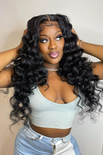 13x6 Glueless Hd Lace Loose Wave Wig Natural Color Virgin