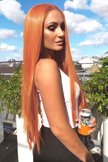 13x6 Glueless Hd Lace Wig Ginger Orange Straight-HD Virgin