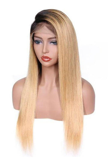 13x6 Glueless Hd Lace Strawberry Blonde with Dark Roots-HD Virgin