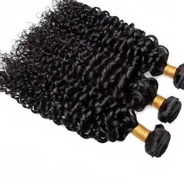 Deep Curly Hair Bundles Natural Color Remy A+