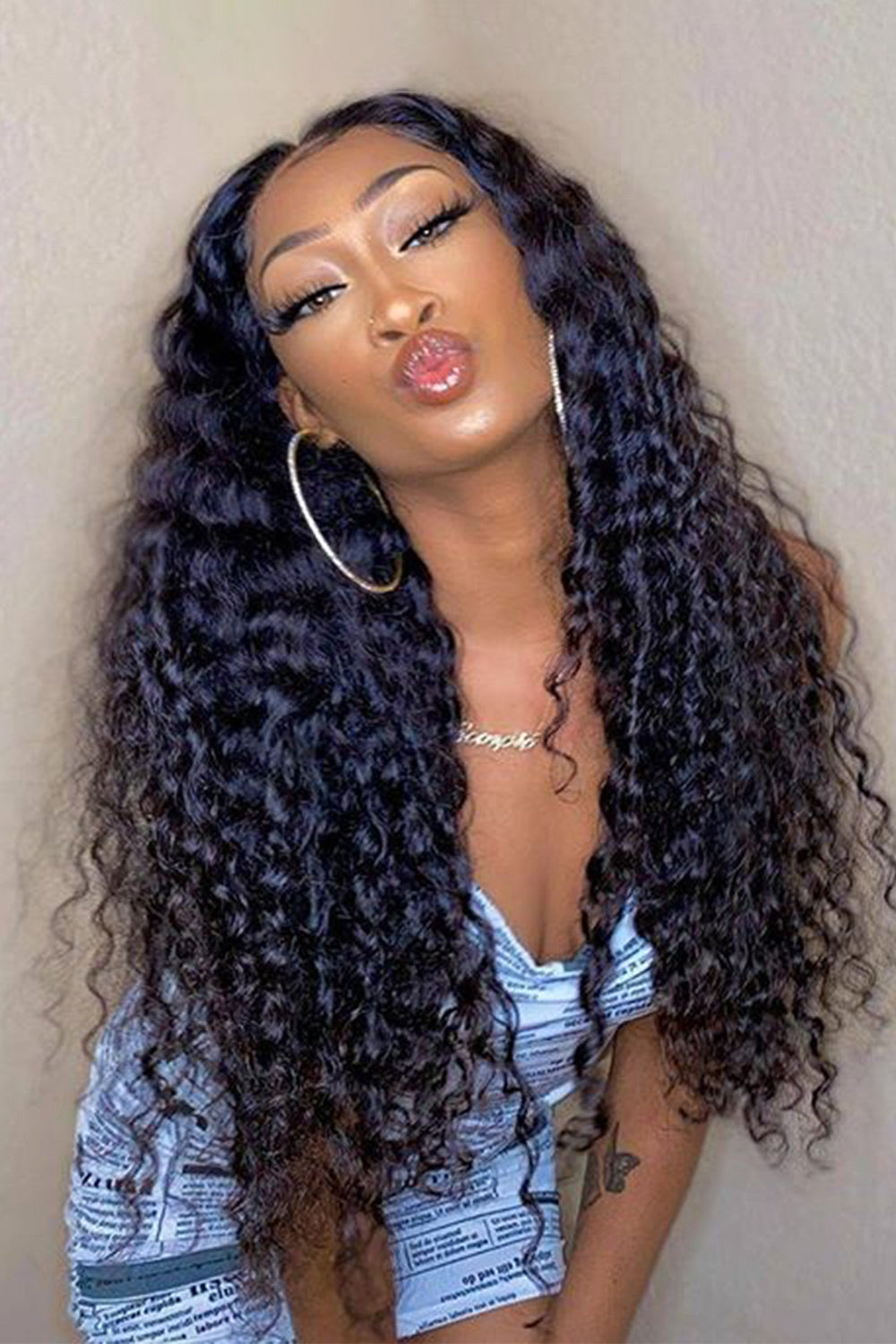 13x4 Full Lace Frontal Wigs Long Deep Wave Perfect Hairline Virgin