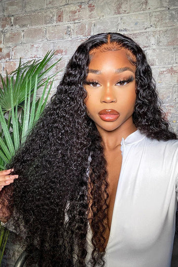 13x6 Glueless Hd Lace Wig Water Wave-Natural Black