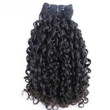 Bouncy Curly Hair Bundles Natural Color Remy A+