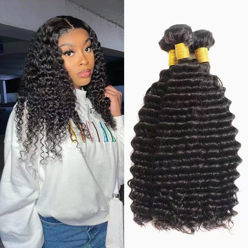 Deep Wave Hair Bundles Natural Color Raw Hair