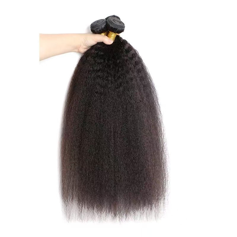 Kinky Straight Hair Bundles Natural Color Remy A+