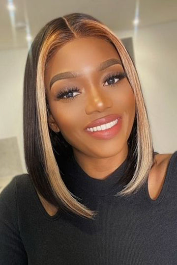 13×6 Highlight 27# Short Lace Virgin Front Wigs