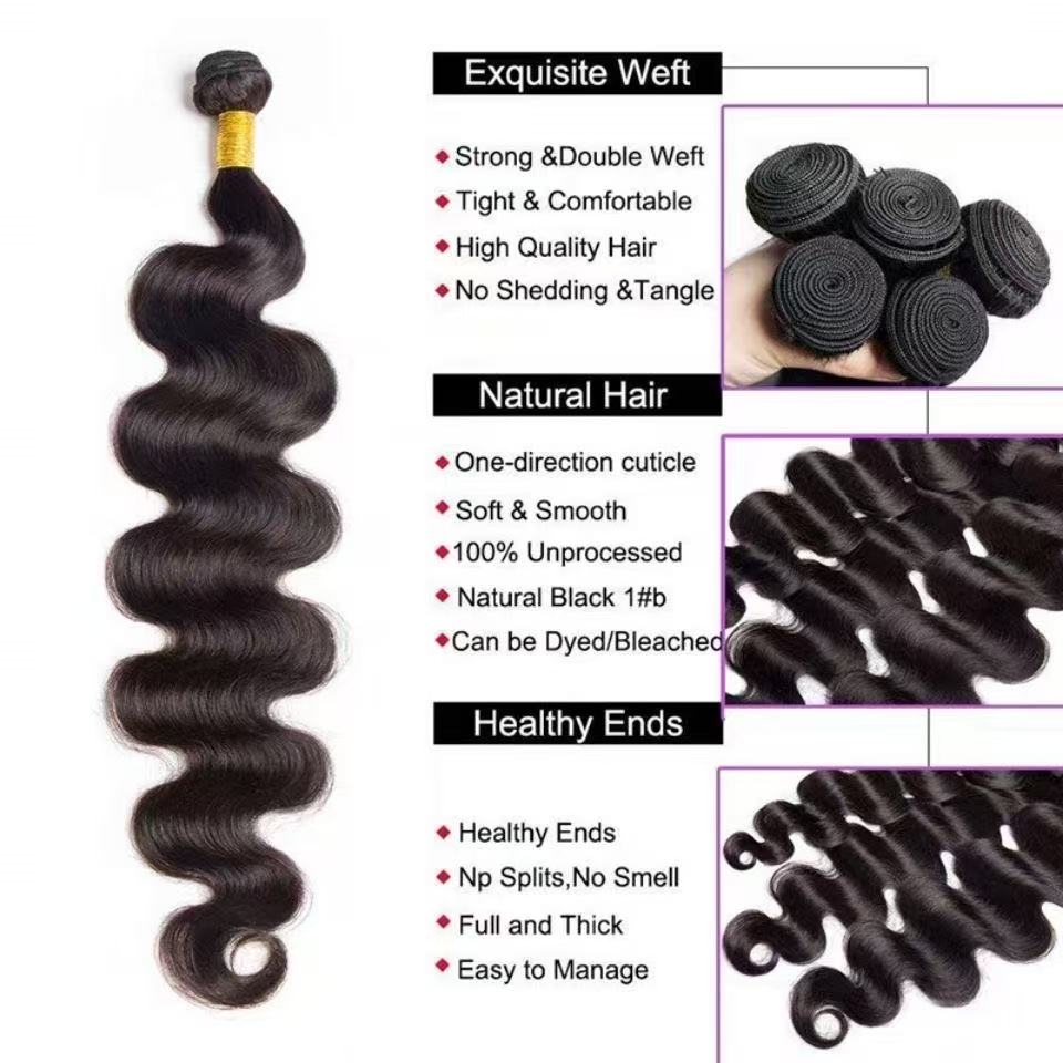 Body Wave Hair Bundles Natural Color Remy A+