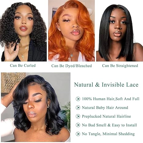 Full Lace Wigs For Braided Wig Remy Hair Natural Color Body Wave Bob Wigs for Women