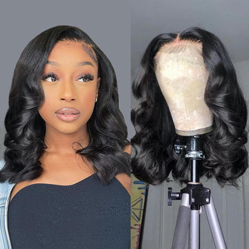 Full Lace Wigs For Braided Wig Remy Hair Natural Color Body Wave Bob Wigs for Women