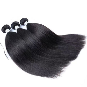 Light Yaki Hair Bundles Natural Color Remy A