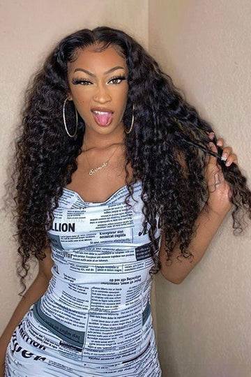 13x4 Full Lace Frontal Wigs Long Deep Wave Perfect Hairline Virgin