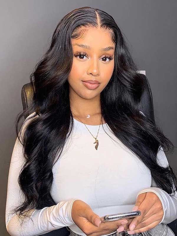 13x6 Glueless HD Lace Big Body Wave Natural Black Virgin