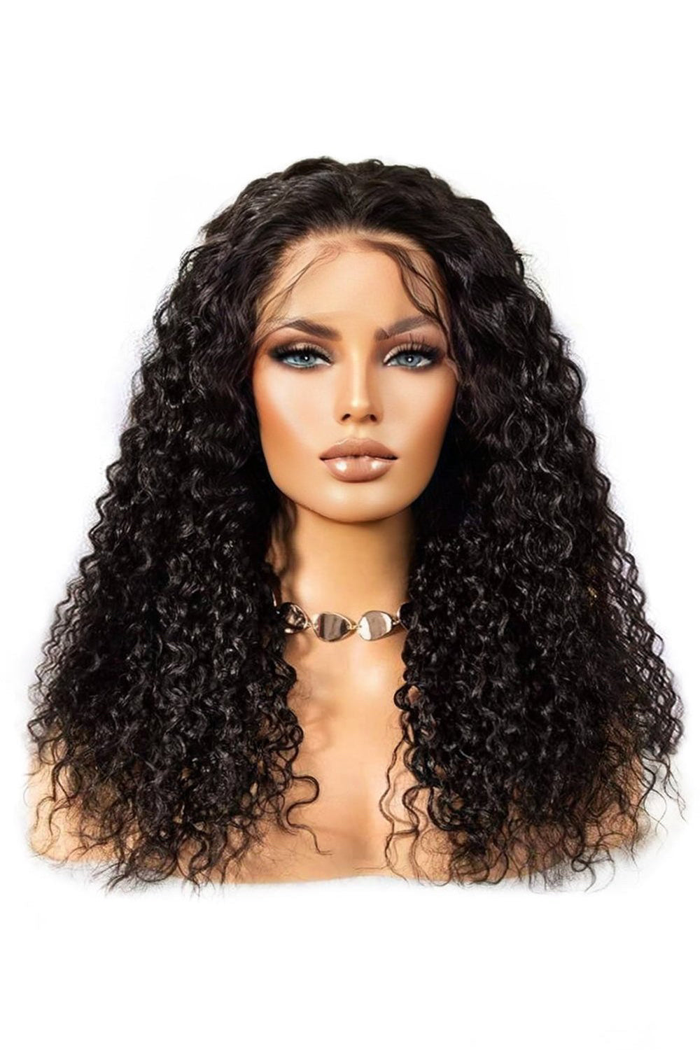 13x4 Full Lace Frontal Wigs Water Wave Natural Black Virgin Hair