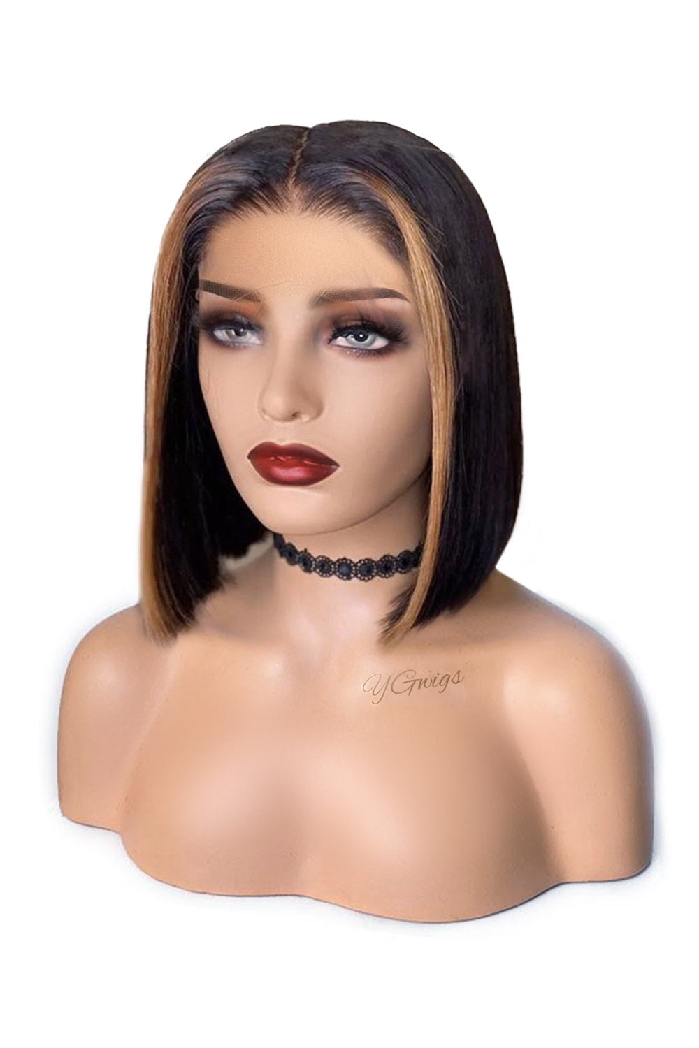 13×6 Highlight 27# Short Lace Virgin Front Wigs
