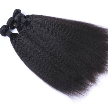 Light Kinky Straight Hair Bundles Natural Color