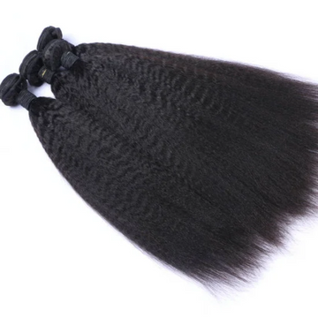 Light Kinky Straight Hair Bundles Natural Color Remy A+