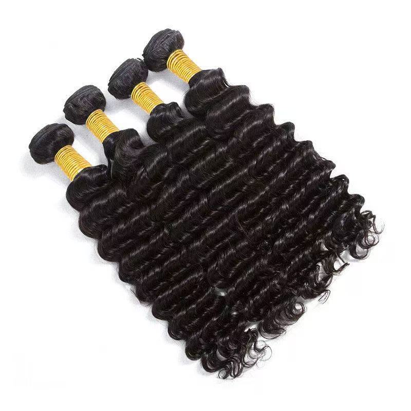 Deep Wave Hair Bundles Natural Color Raw Hair