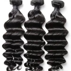 Loose Deep Wave Hair Bundles Natural Color Remy A+