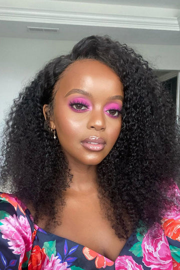 13x4 Full Lace Frontal Kinky Curly Afro Wigs Black Human Hair Virgin