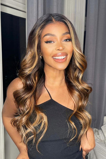 13x6 Highlight Brown Body Wave HD Lace Wig-HD  Virgin